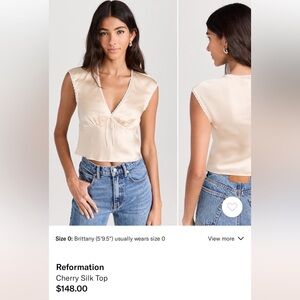 Reformation Cherry Silk Top
